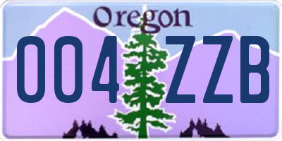 OR license plate 004ZZB