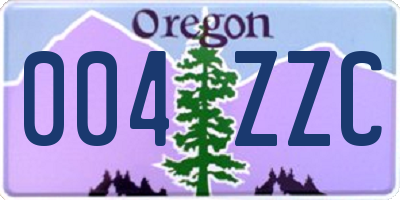 OR license plate 004ZZC