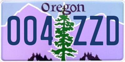 OR license plate 004ZZD