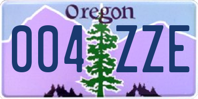 OR license plate 004ZZE