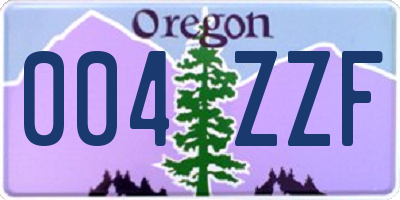 OR license plate 004ZZF
