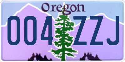 OR license plate 004ZZJ