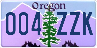 OR license plate 004ZZK