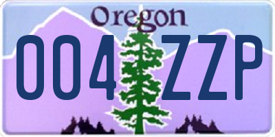 OR license plate 004ZZP