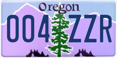OR license plate 004ZZR