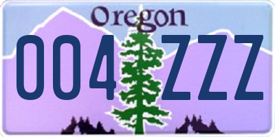 OR license plate 004ZZZ