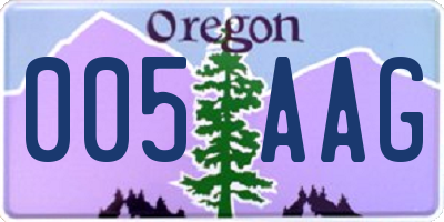 OR license plate 005AAG