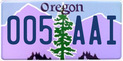 OR license plate 005AAI