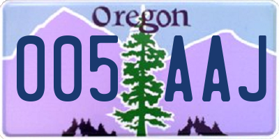 OR license plate 005AAJ