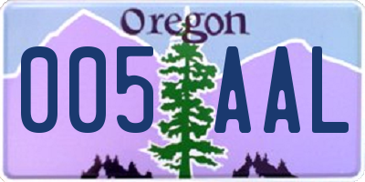 OR license plate 005AAL