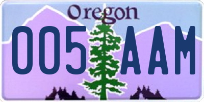 OR license plate 005AAM