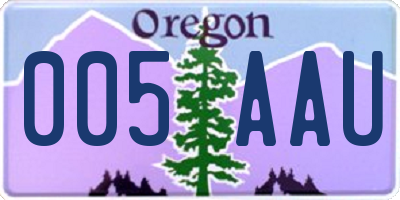 OR license plate 005AAU