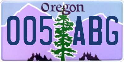 OR license plate 005ABG