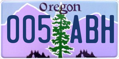 OR license plate 005ABH