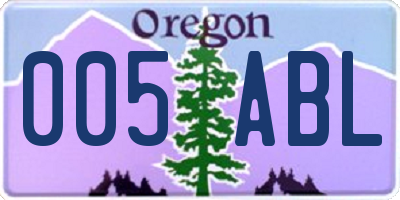 OR license plate 005ABL