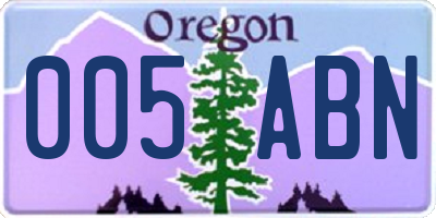 OR license plate 005ABN