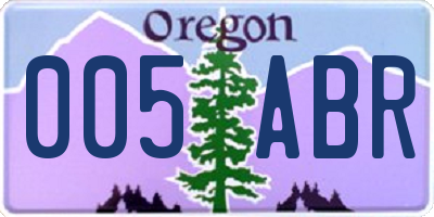 OR license plate 005ABR