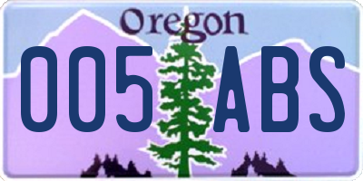 OR license plate 005ABS