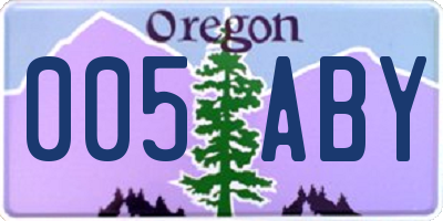OR license plate 005ABY