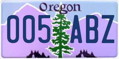 OR license plate 005ABZ