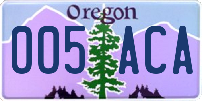 OR license plate 005ACA