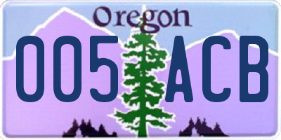 OR license plate 005ACB