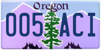 OR license plate 005ACI