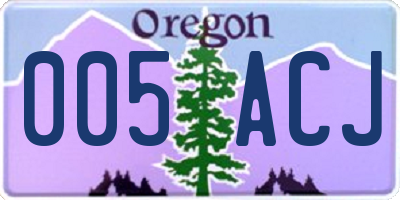 OR license plate 005ACJ