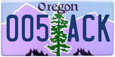 OR license plate 005ACK