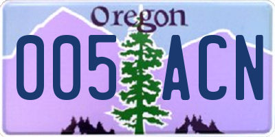 OR license plate 005ACN