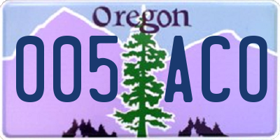 OR license plate 005ACO