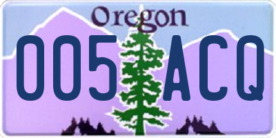 OR license plate 005ACQ