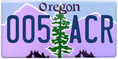 OR license plate 005ACR