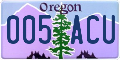 OR license plate 005ACU