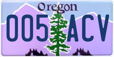 OR license plate 005ACV