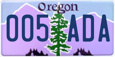 OR license plate 005ADA