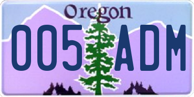 OR license plate 005ADM