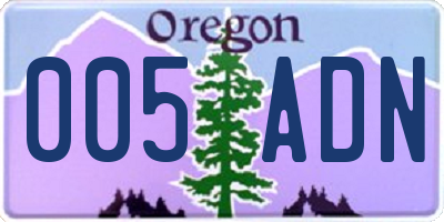 OR license plate 005ADN