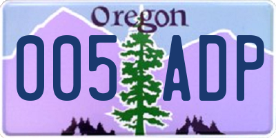OR license plate 005ADP