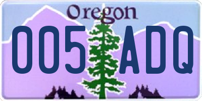 OR license plate 005ADQ