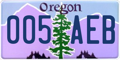 OR license plate 005AEB