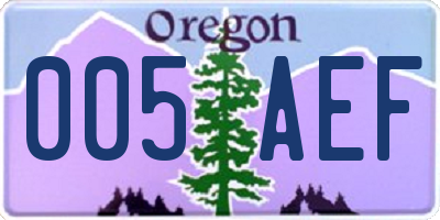 OR license plate 005AEF