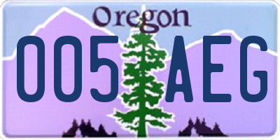 OR license plate 005AEG
