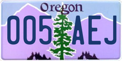 OR license plate 005AEJ