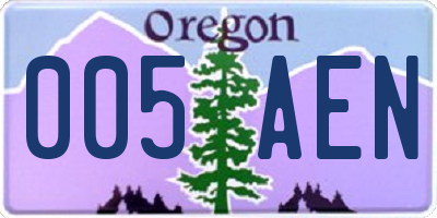 OR license plate 005AEN