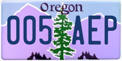 OR license plate 005AEP