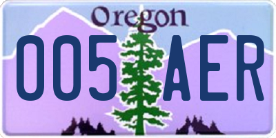 OR license plate 005AER