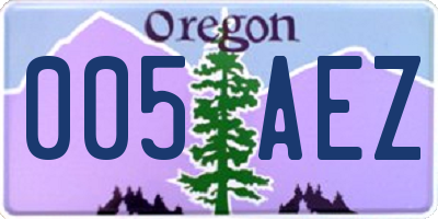 OR license plate 005AEZ