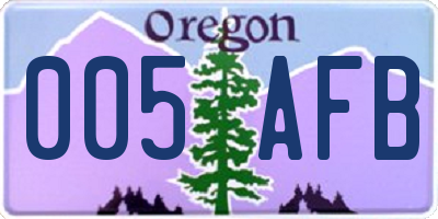 OR license plate 005AFB