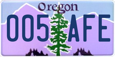 OR license plate 005AFE